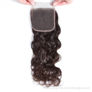 Raw Indian Curly Closures,  Brazilian Water Curls Remy Virgin Hair Bundles Closure